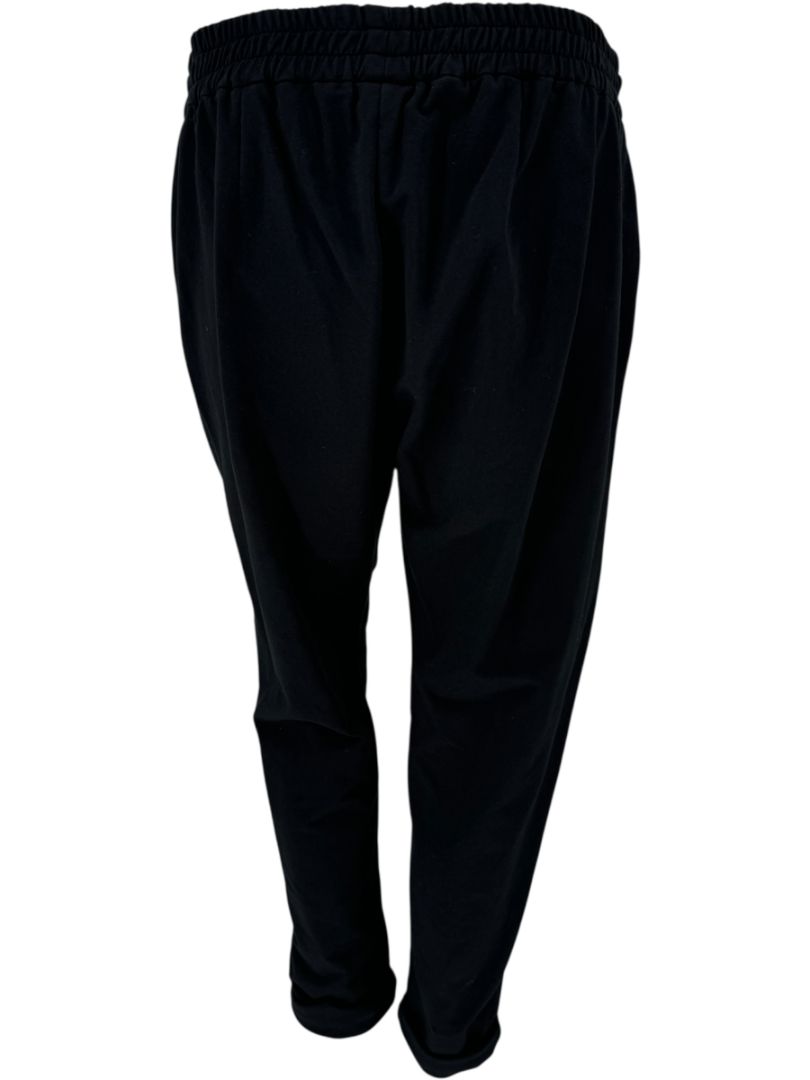 Brunello Cucinelli Black Cotton Joggers with Metallic Trim - Large