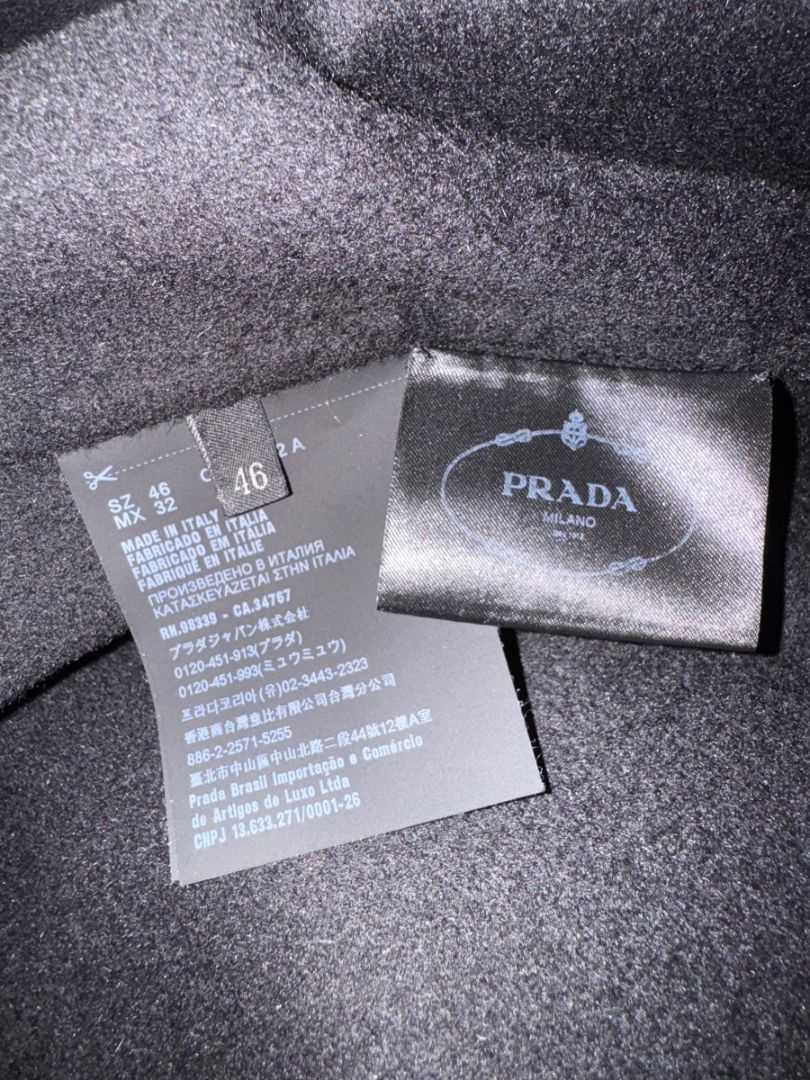 PRADA Black Cashgora Oversized Coat – Size IT 46