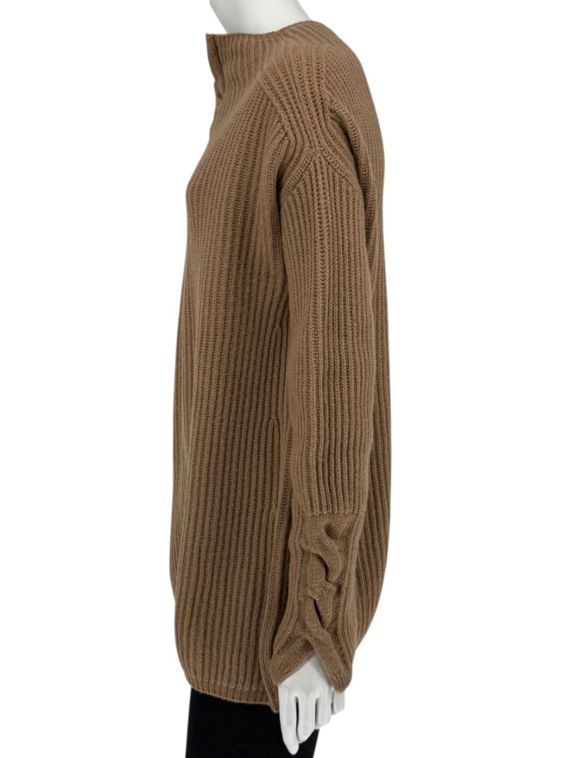 S’Max Mara Camel Ribbed Wool-Cashmere Sweater – Size M