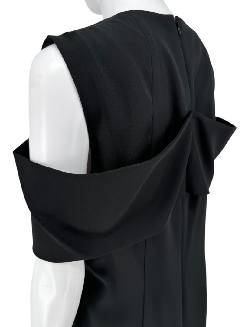 Akris Black Cold-Shoulder Silk-Blend Midi Dress – Size US 12