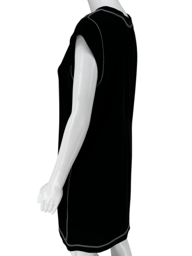 Theory Black Embroidered Cap Sleeve Shift Dress – Size 14