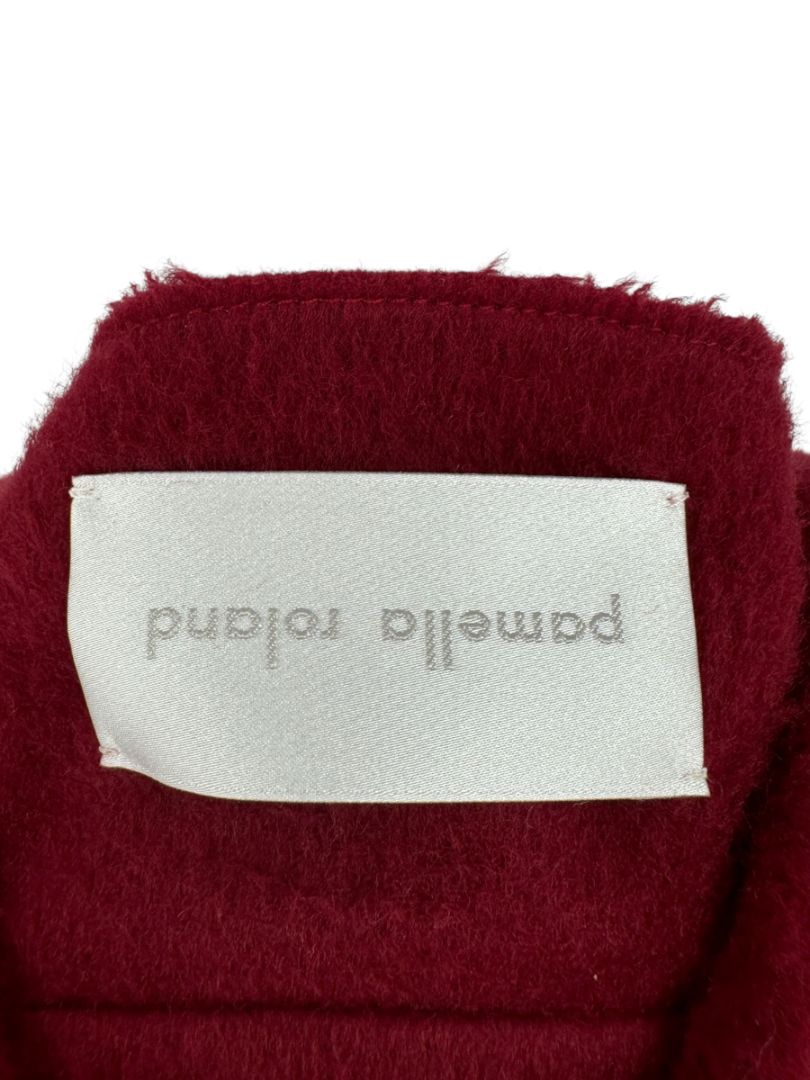 Pamella Roland Burgundy Cashmere Double-Breasted Coat – Size L