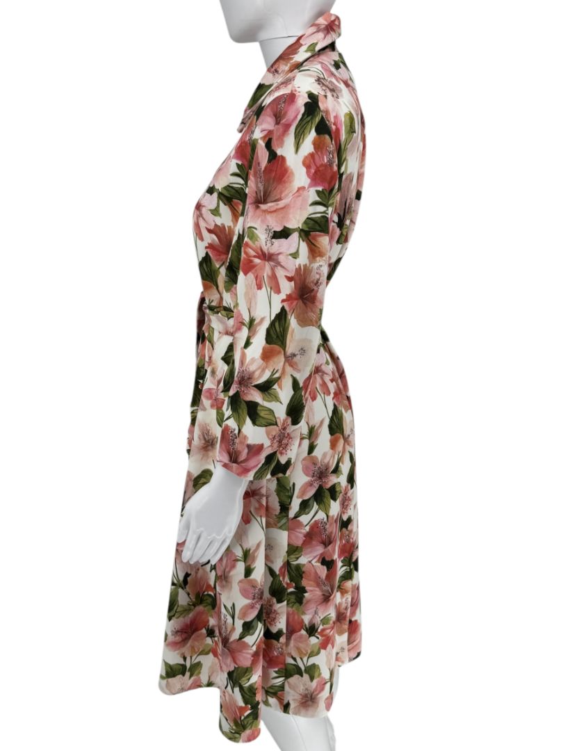 Pamella Roland Pink & Green Floral Belted Jacket – Large