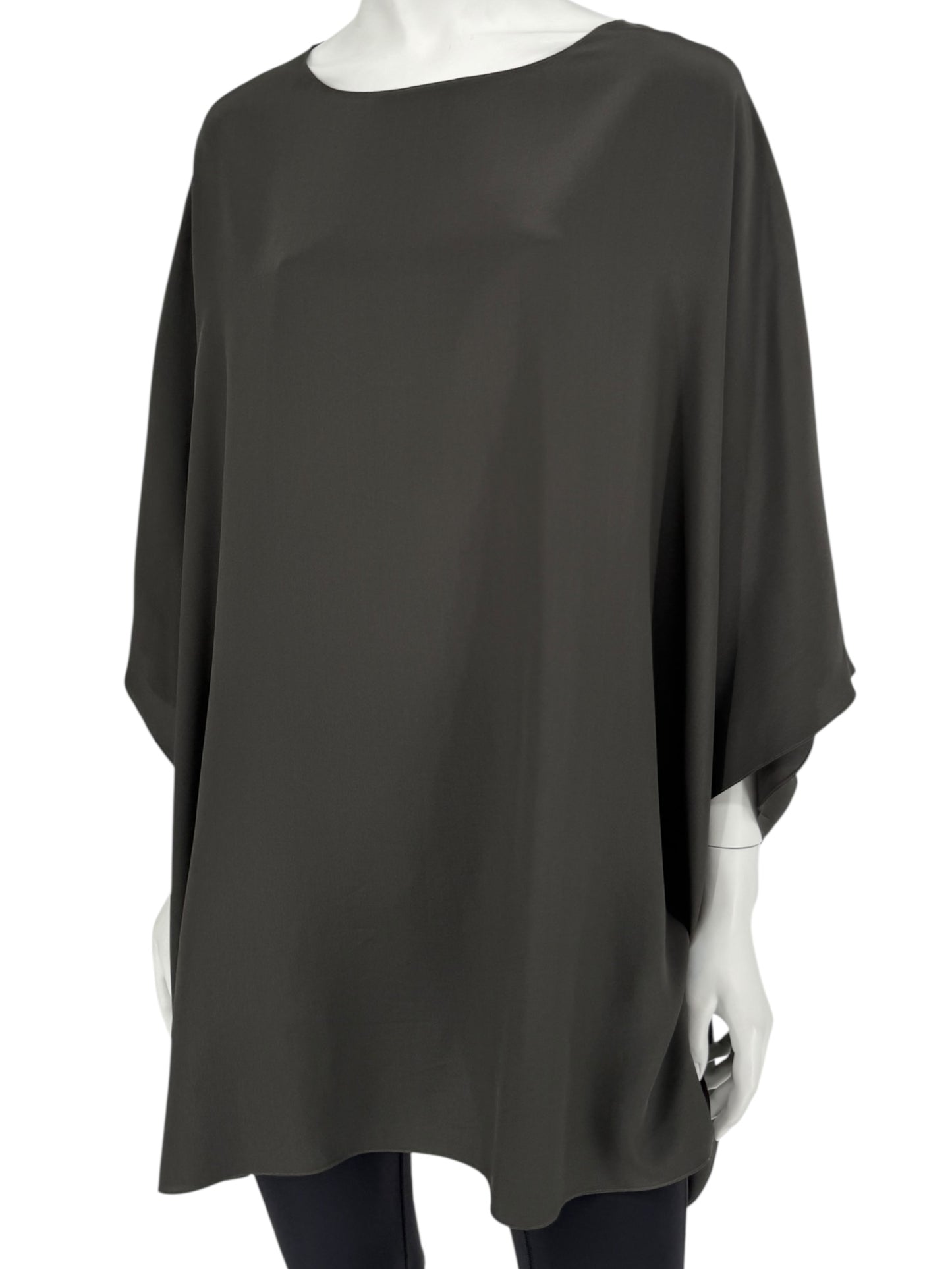 The Row Charcoal Grey Silk Oversized Tunic Blouse – Size M