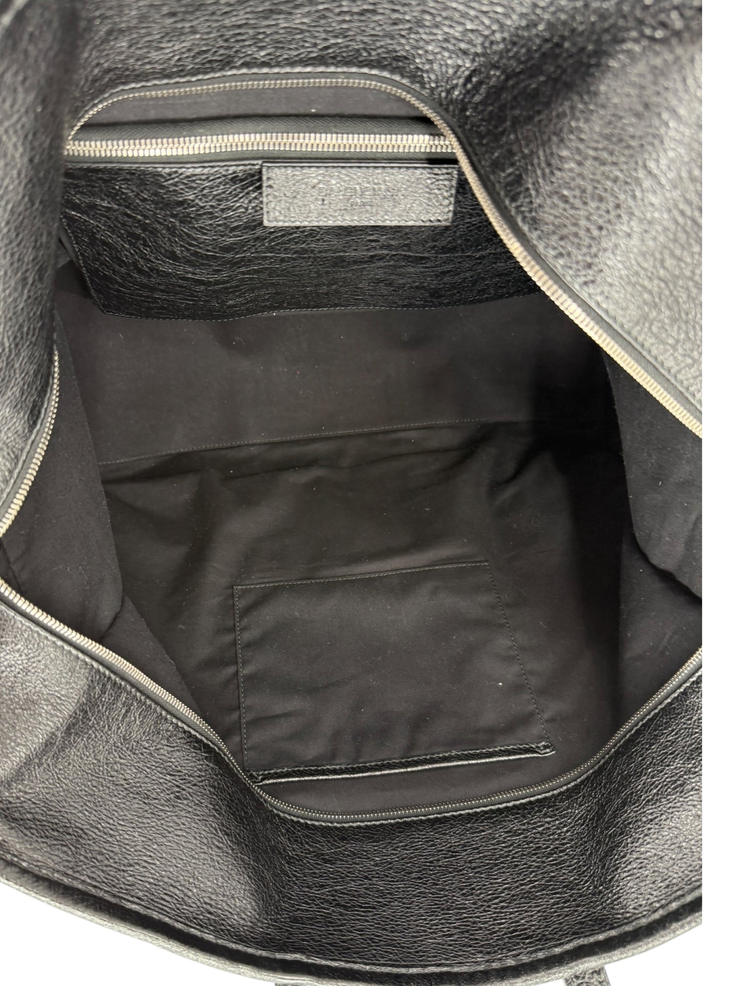 Balenciaga Black Arena Leather Bazar Shopper Tote Bag - XL