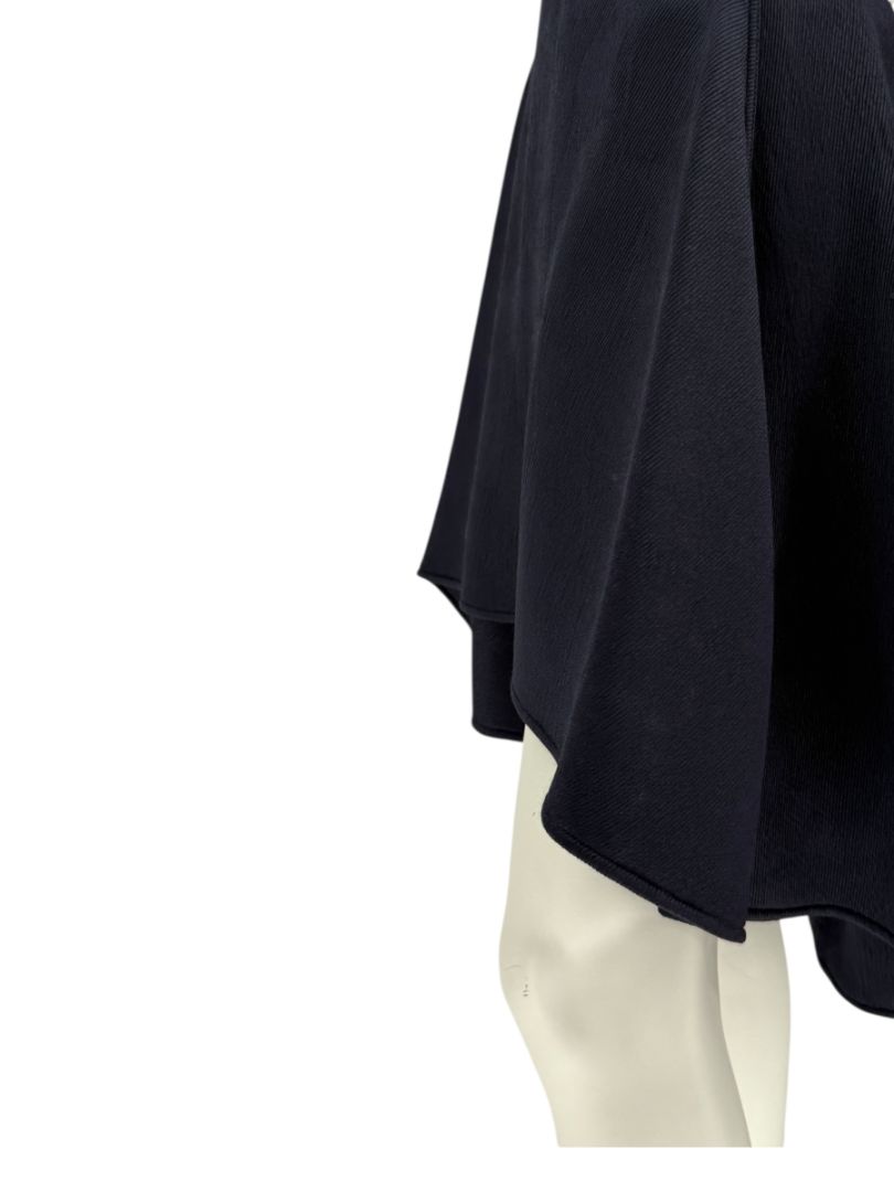 Pamella Roland Navy A-Line Skirt with Sculptural Hem - Large