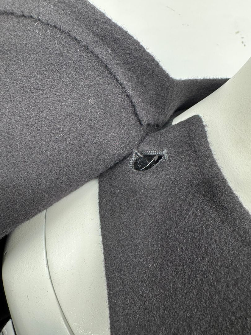 Valentino Black Wool/Cashmere Cape with Scalloped Edge – Size 10