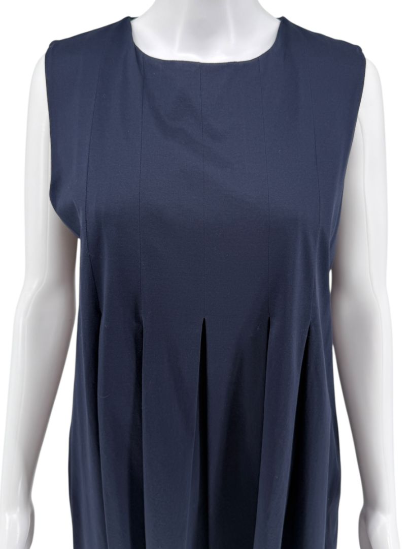 Weekend Max Mara Navy Jersey Pleated Midi Dress – Size L