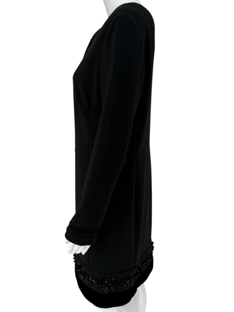 Pamella Roland Black Embellished Hem Dress – Large