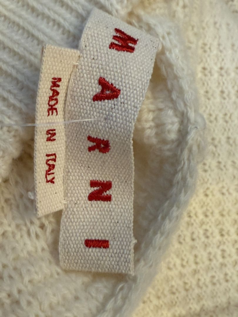 Marni Cream Textured Wool Turtleneck Sweater – Size IT 42