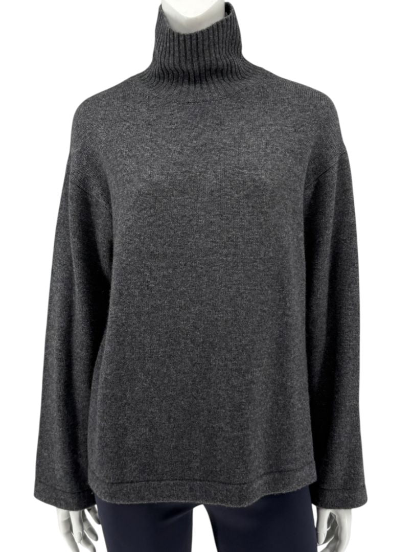 ‘S MaxMara Charcoal Wool-Cashmere Turtleneck Sweater – Size S