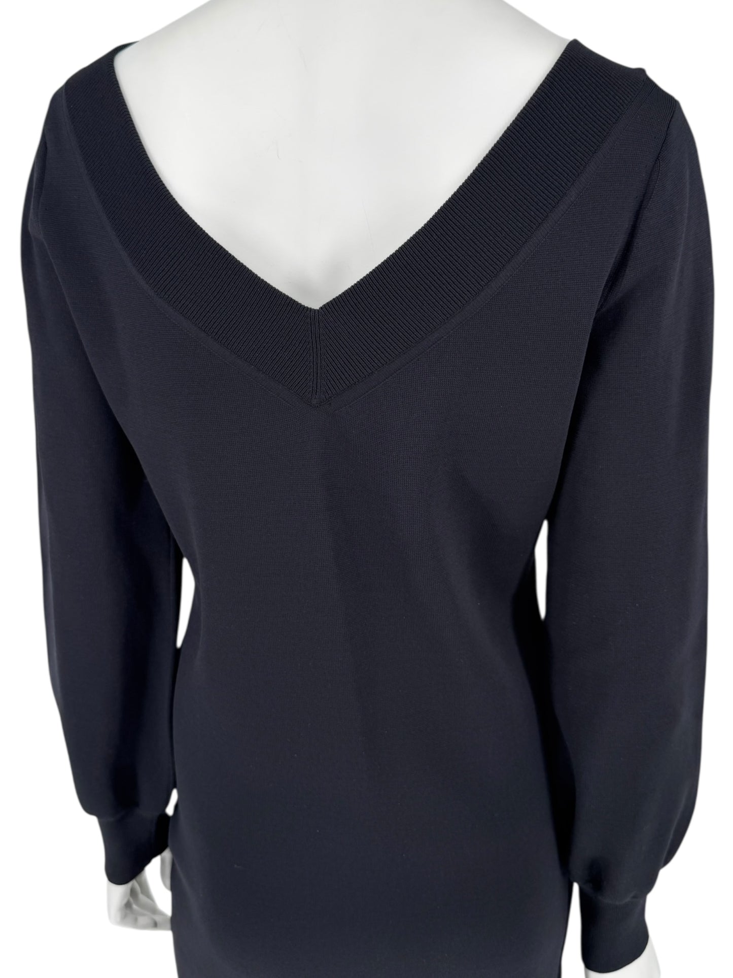 Burberry Black Knit V-Neck Dress – Size XL