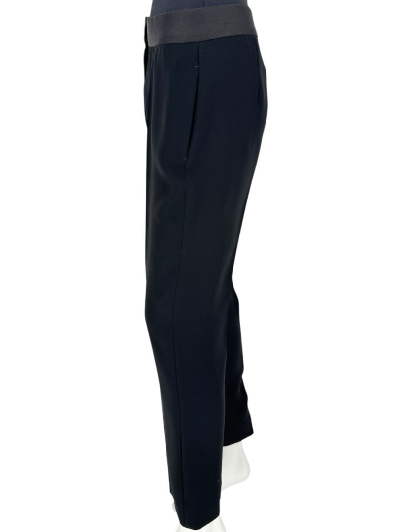 Max Mara Black Tailored Pants with Contrast Waistband – Size 14 (US)