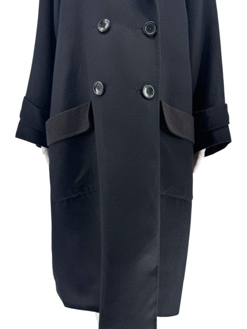 Pamella Roland Navy 100% Cashmere Double-Breasted Coat – L/XL