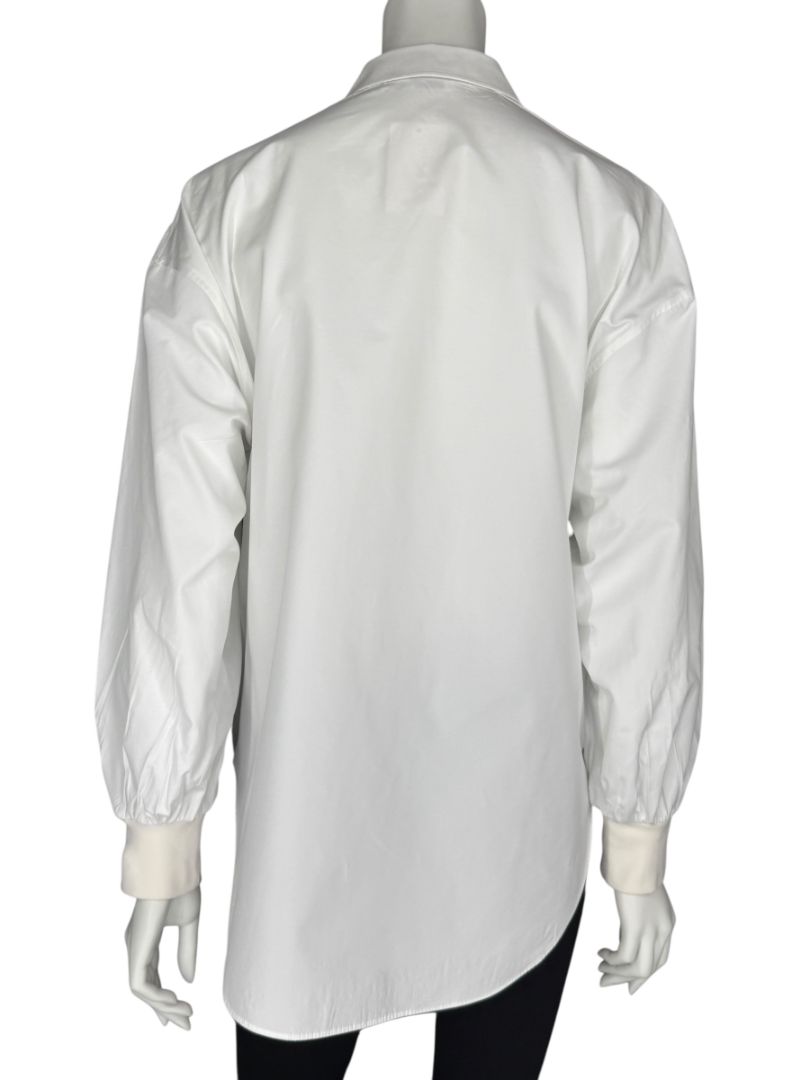 Alexander McQueen White Cotton Shirt with Balloon Sleeves – Size IT 38