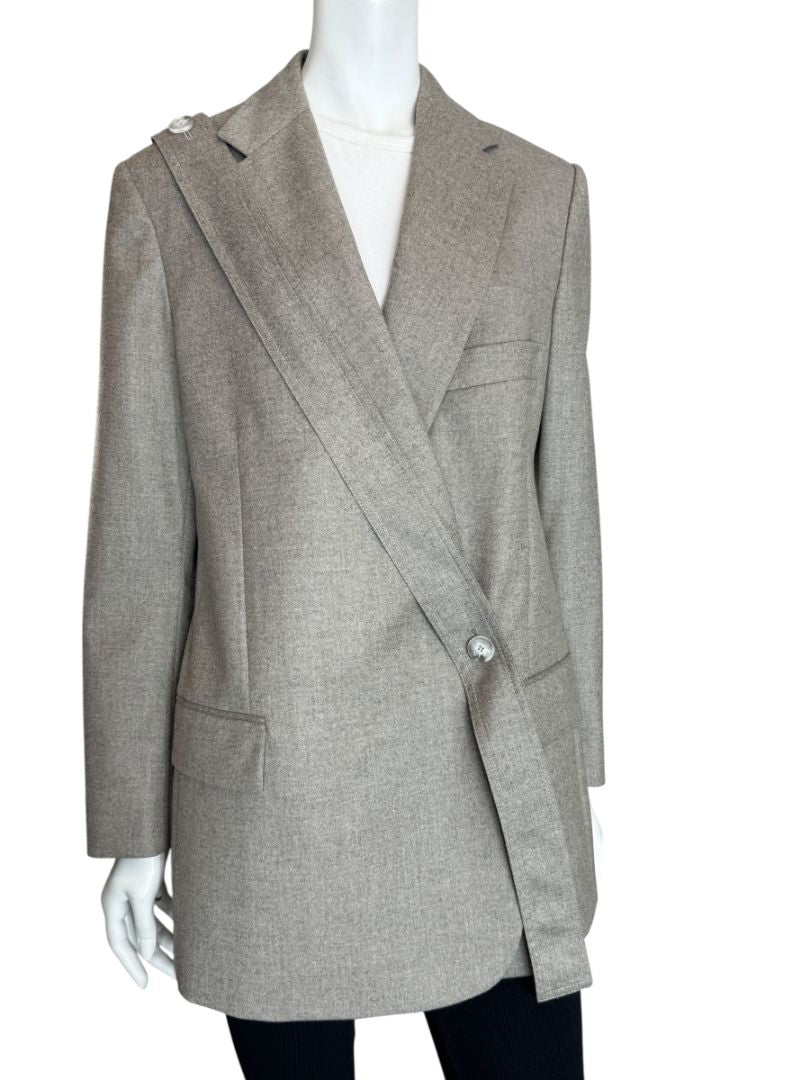 Stella McCartney Grey Wool Structured Blazer – Size IT 40