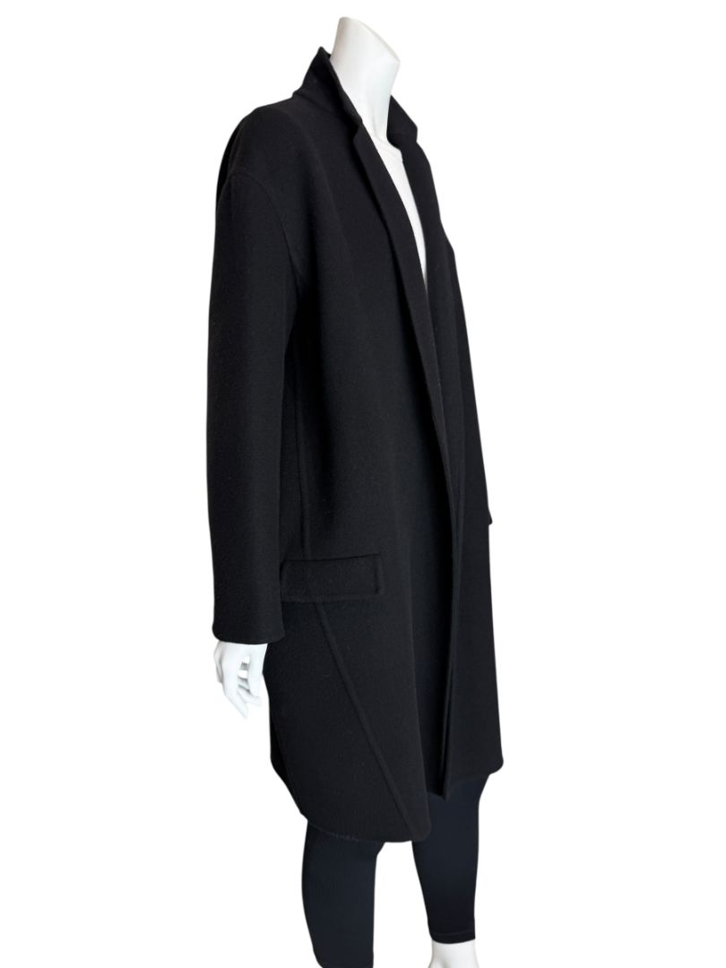 Céline 100% Cashmere Long Black Coat – Size FR 36