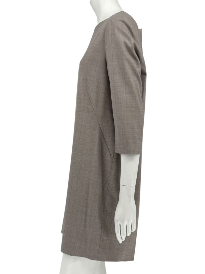 The Row Taupe Wool-Blend Shift Dress – Size M