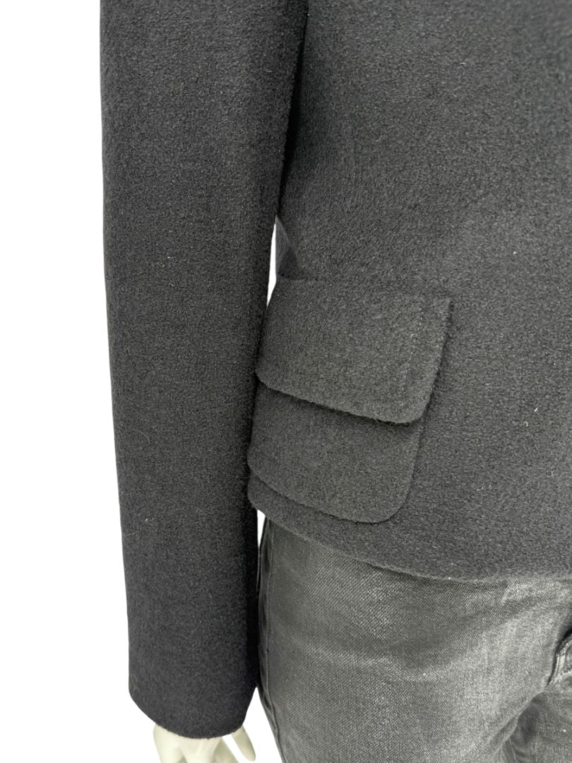 Lida Baday Black Wool Cropped Peacoat – Size 12