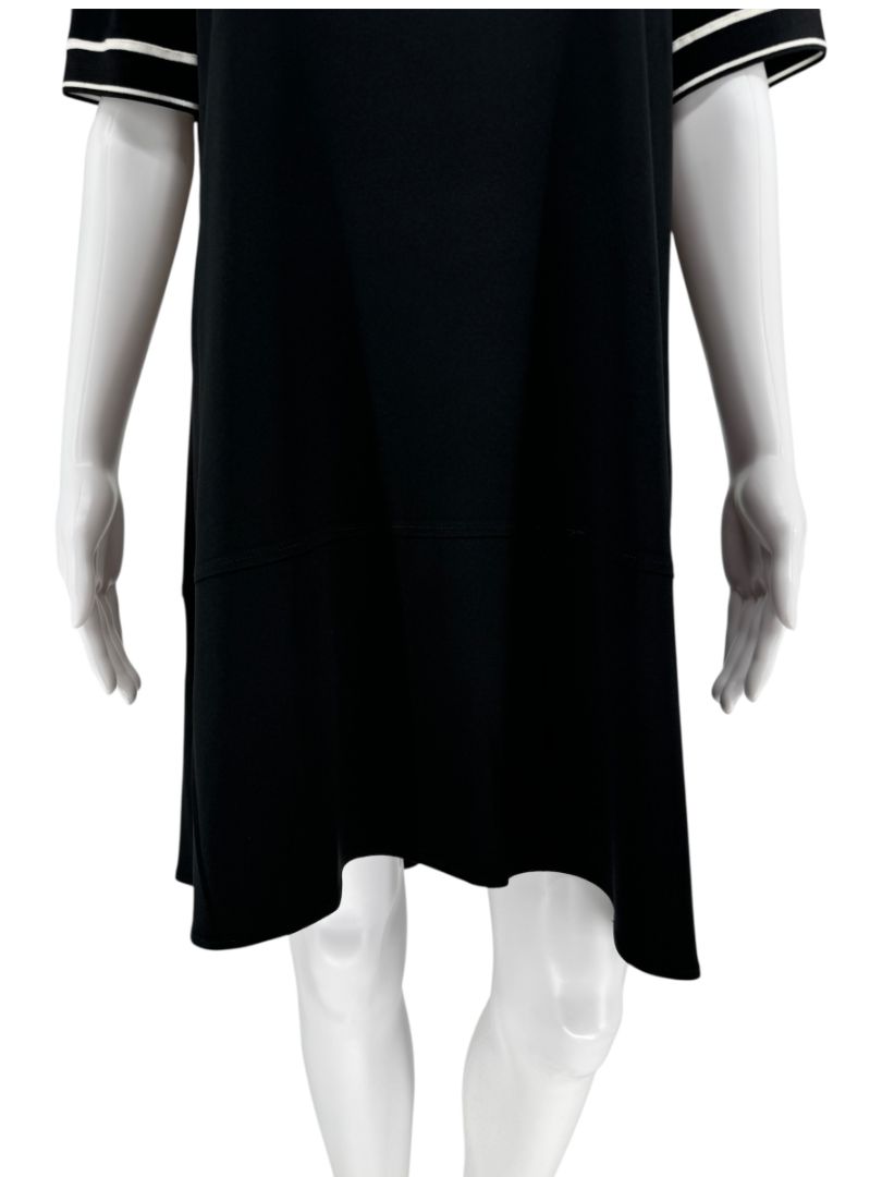 Rag & Bone Black Tipped Knit T-Shirt Dress - M