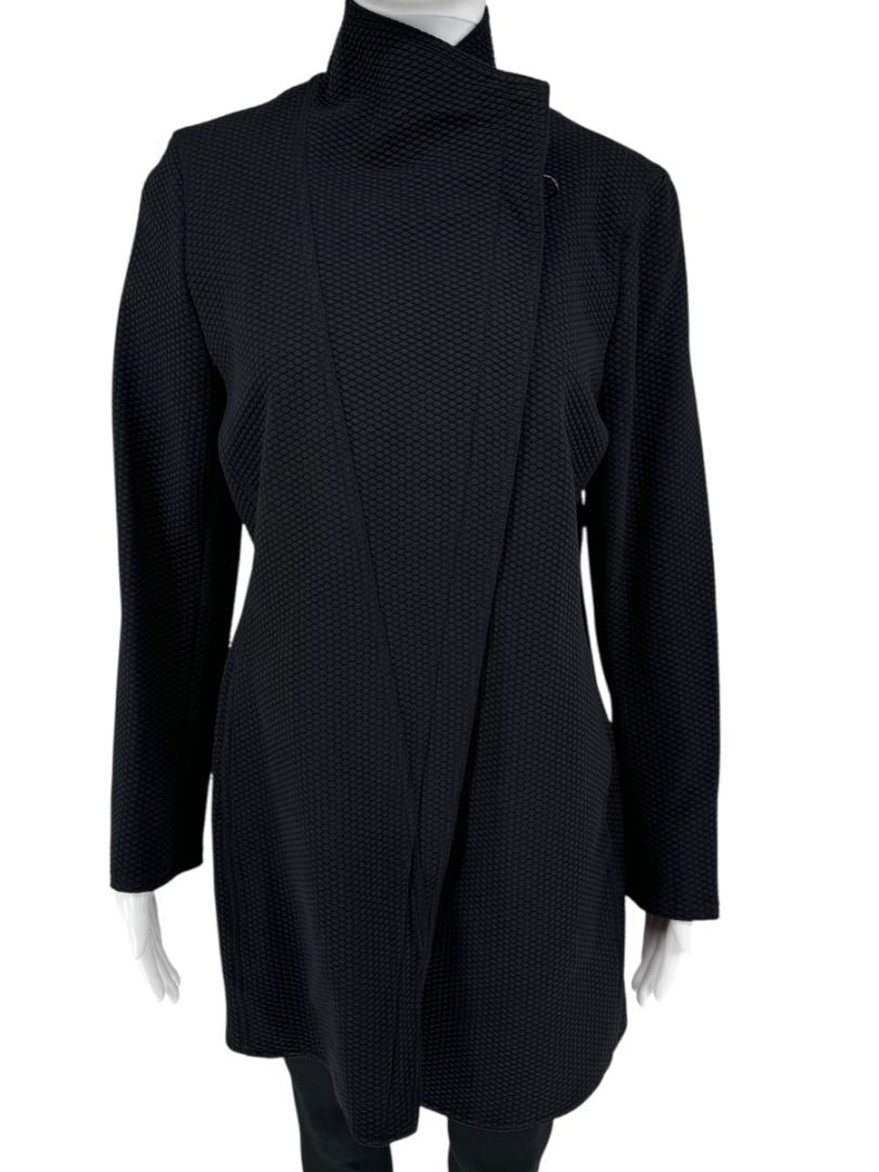 Akris Punto Black Honeycomb Zip Jacket - Size 10