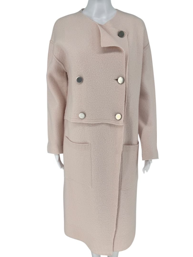 Proenza Schouler Pale Pink Double-Breasted Wool Coat - Small