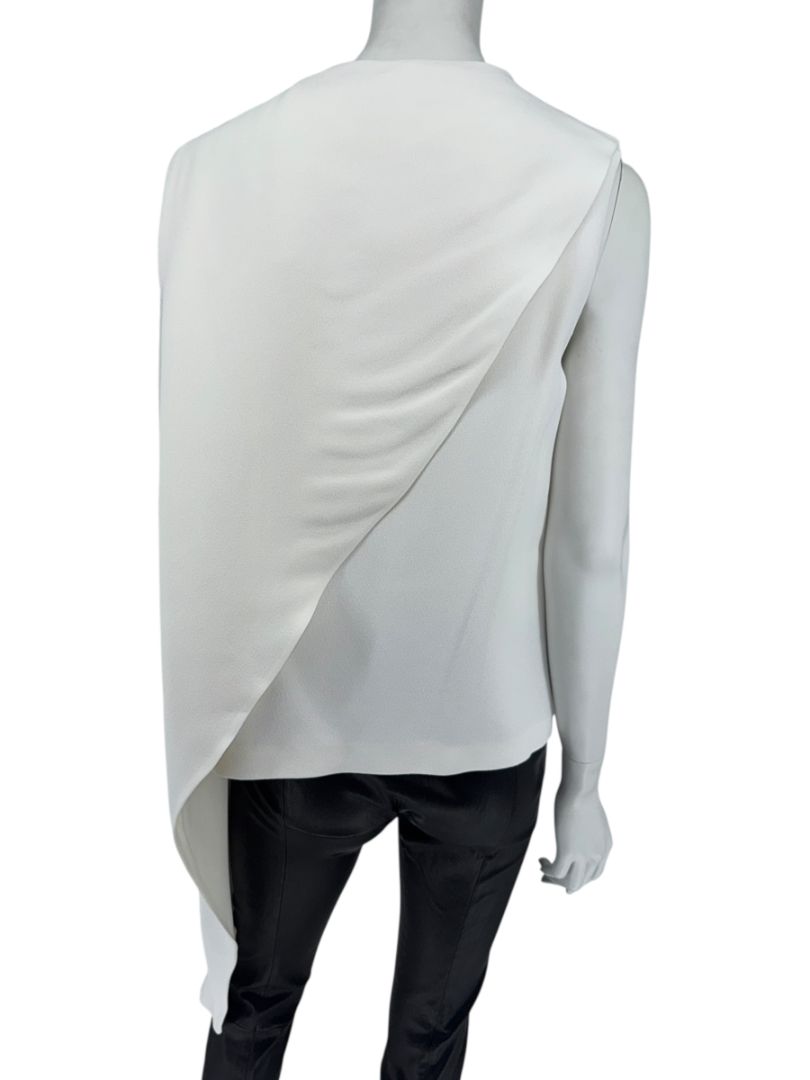 Calvin Klein 205W39NYC Ivory Asymmetrical Drape Top - Size US 8