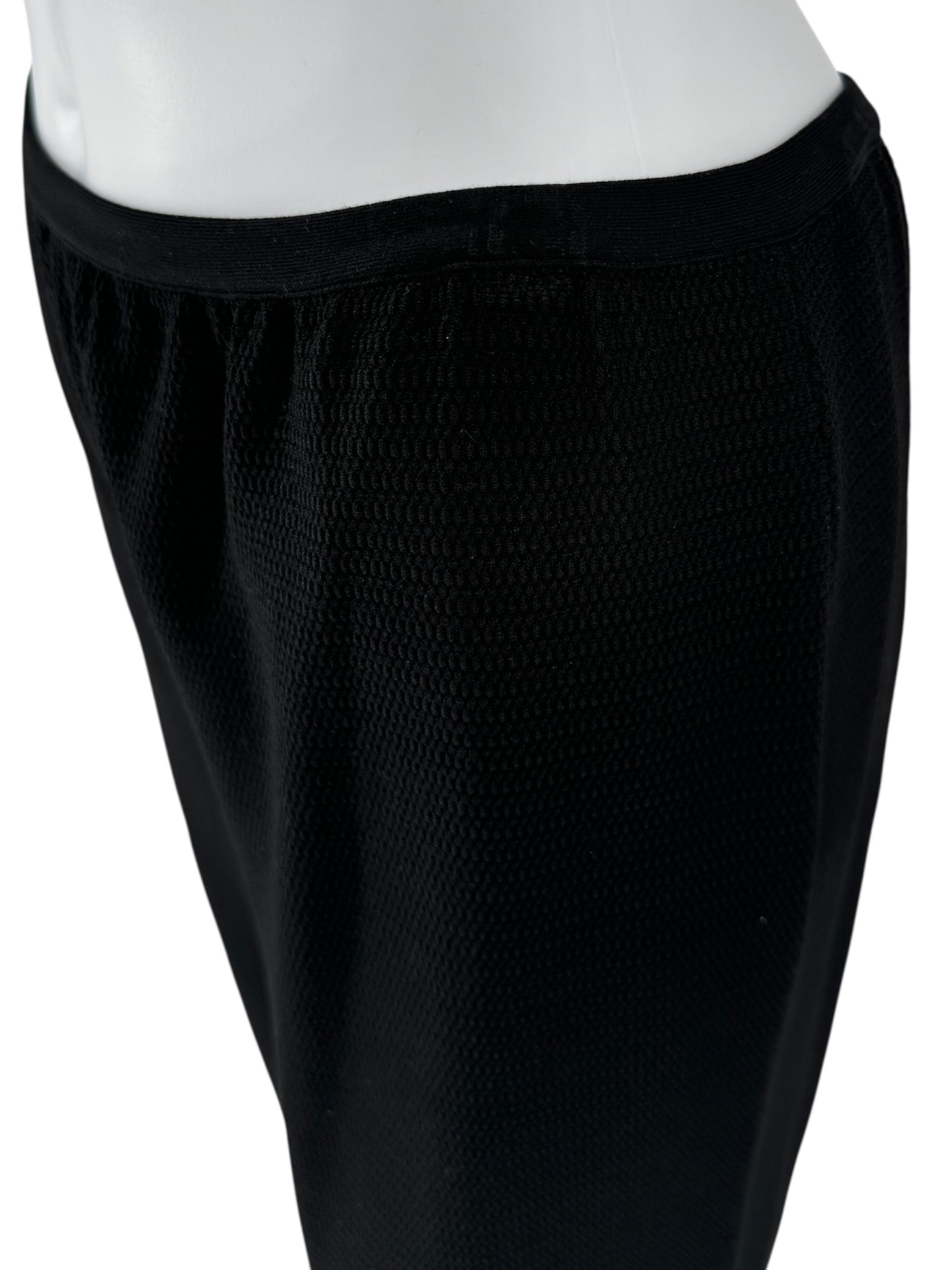 Alaïa Black Piqué Knit Wide-Leg Pants - Size 42