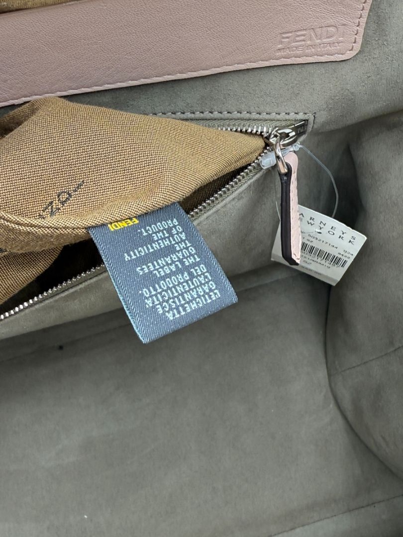 Fendi Pink/Silver Grained Leather 3Jours Large Shopper Tote Bag