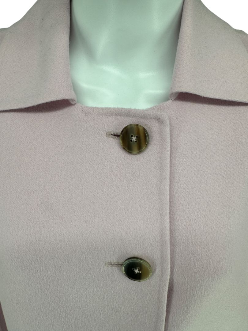 Jil Sander Pale Pink Virgin Wool Button-Front Coat – FR 38