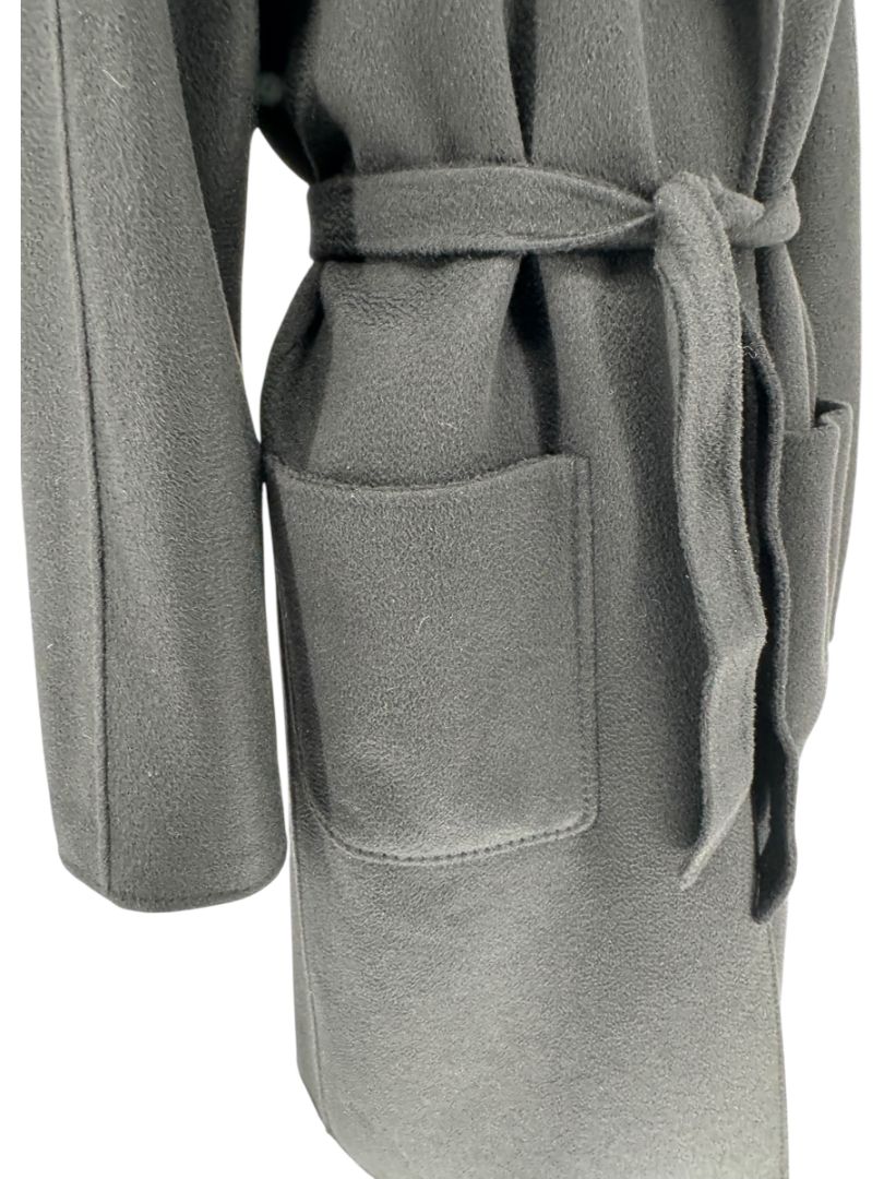 Max Mara ‘Manuela’ Belted Wrap Coat in Black – Size US 10 / IT 44