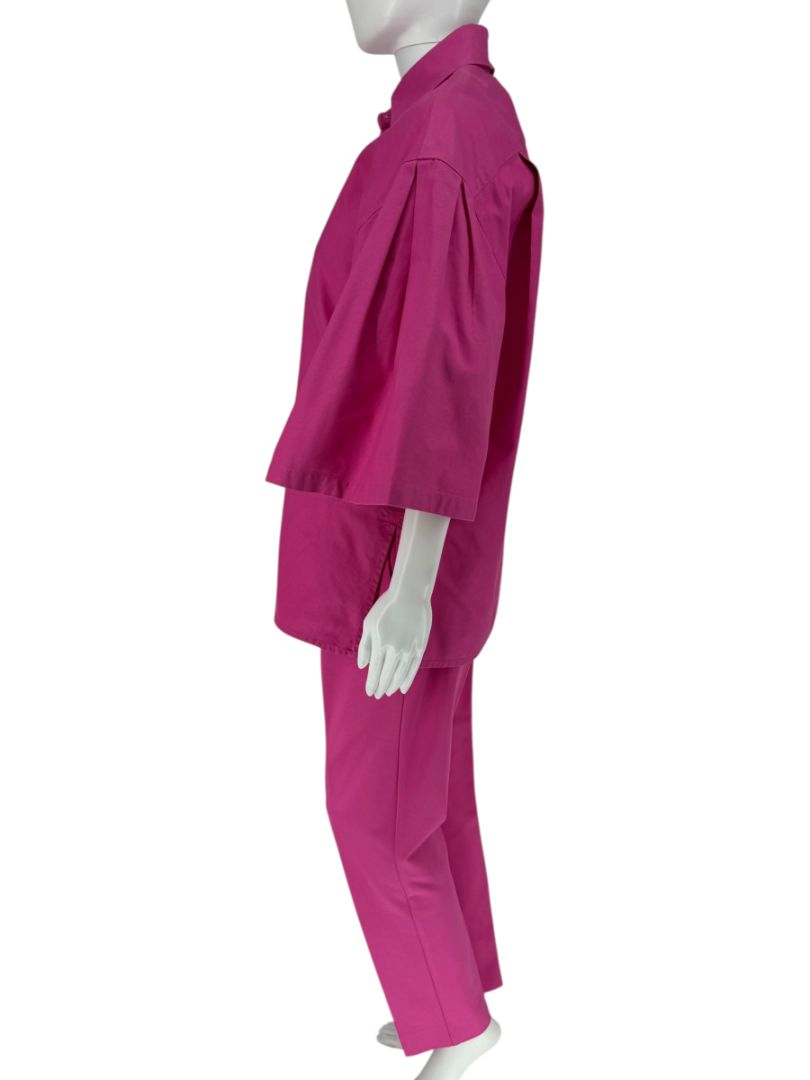 Max Mara Pink Cotton Top & Viscose Pant Set – Size Top 6 / Pants 12
