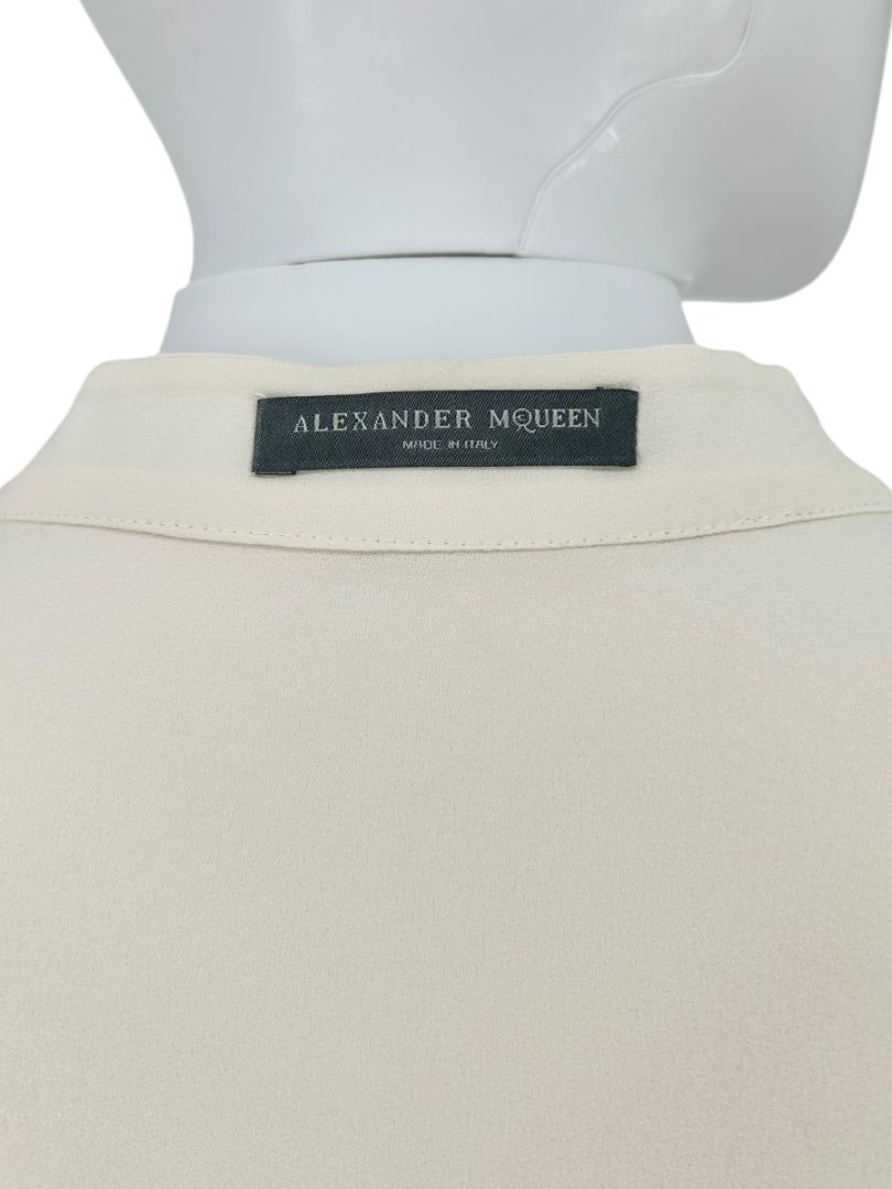 Alexander McQueen Ivory Silk Ruffle Blouse – Size IT 42