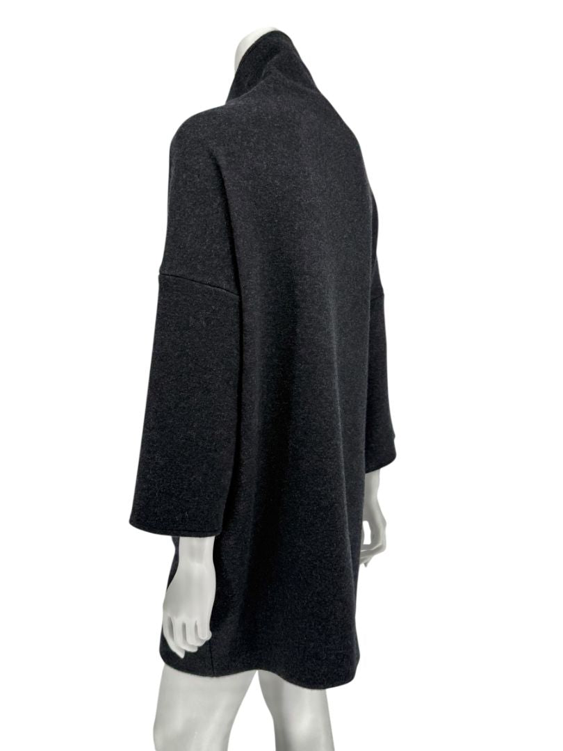 Loro Piana Charcoal Grey Reversible Wool-Cashmere Tunic Dress – Size S