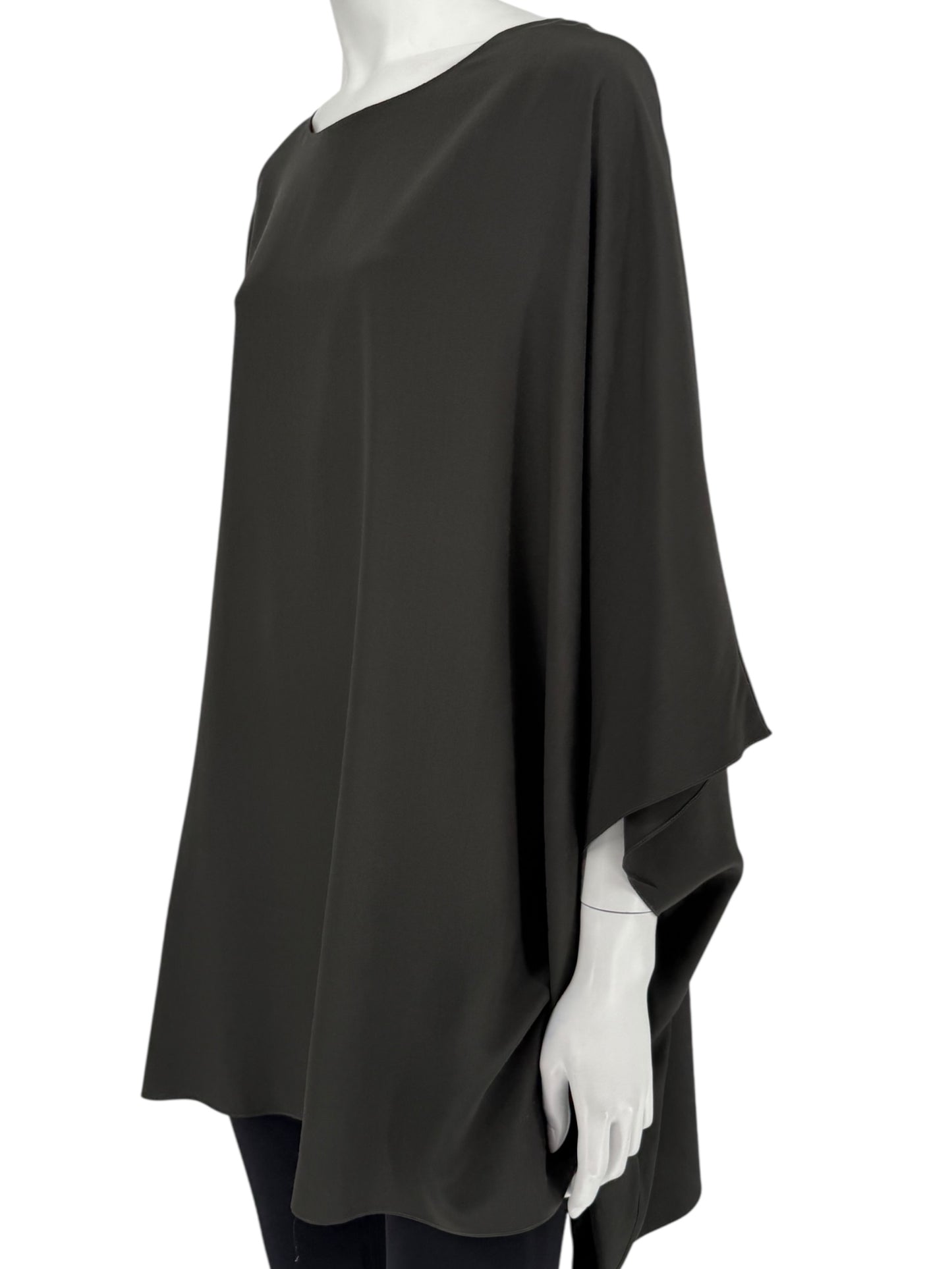 The Row Charcoal Grey Silk Oversized Tunic Blouse – Size M