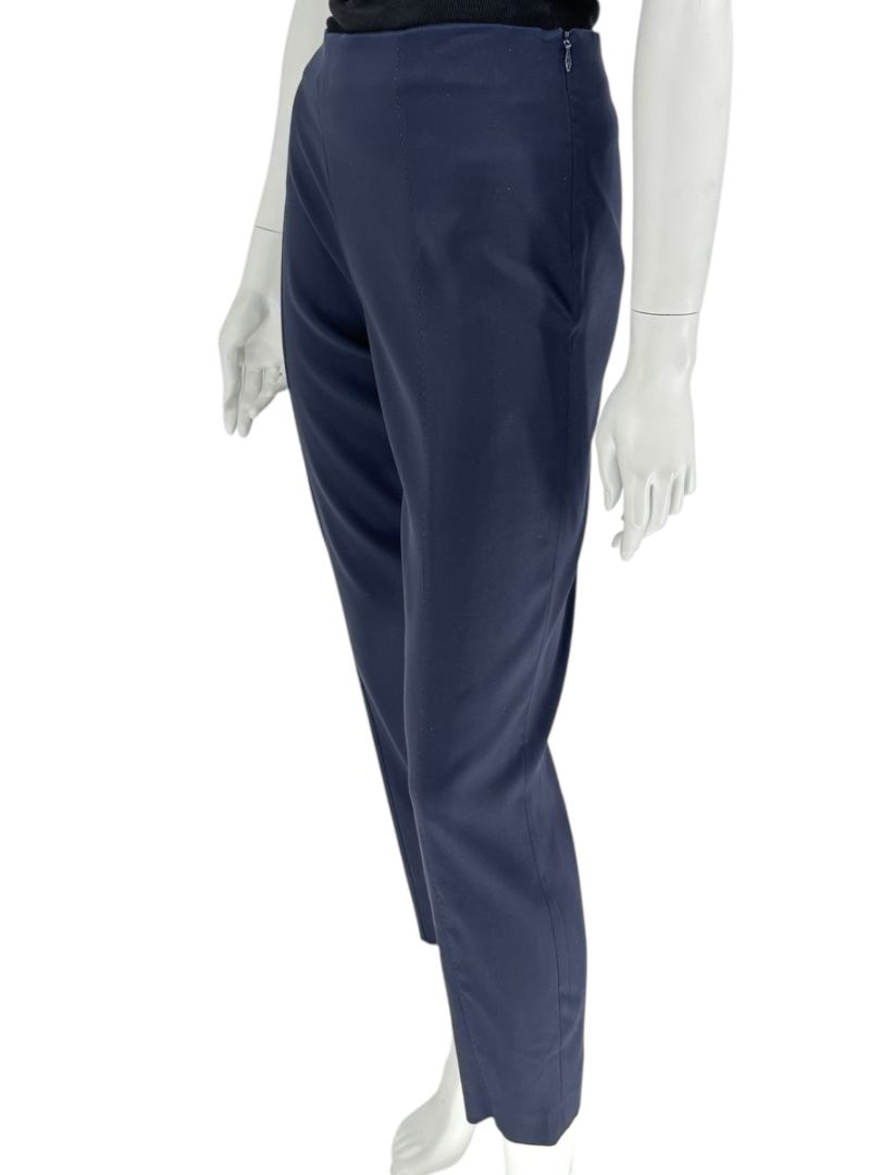 The Row Navy Wool-Silk Blend Cropped Trousers – Size 10
