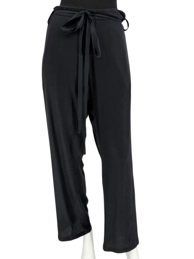 The Row Black Drop-Crotch Belted Knit Pants – Size XS