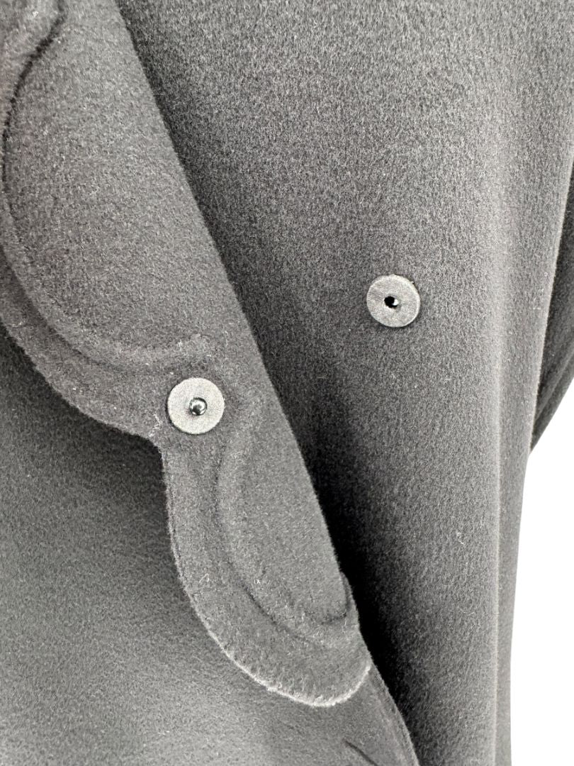 Valentino Black Wool/Cashmere Cape with Scalloped Edge – Size 10