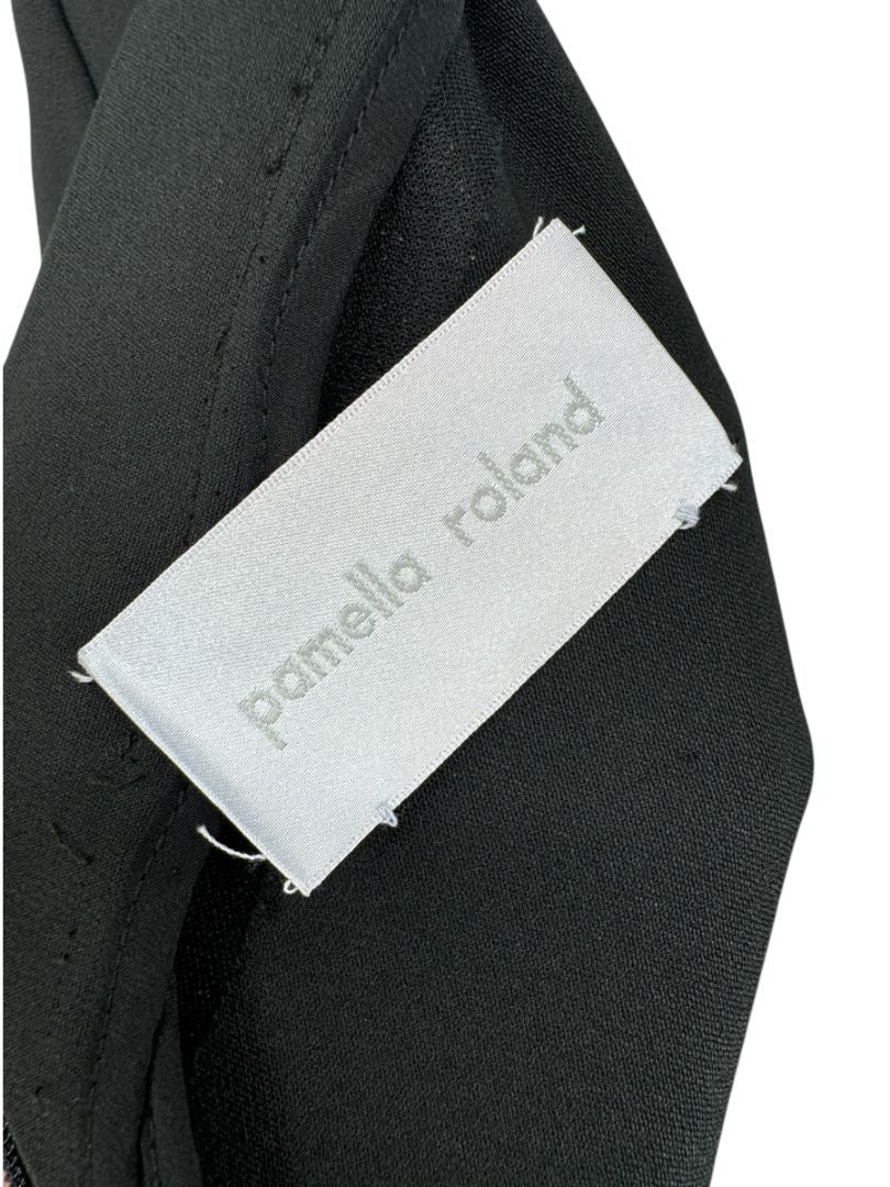 Pamella Roland Black Embellished Hem Dress – Large