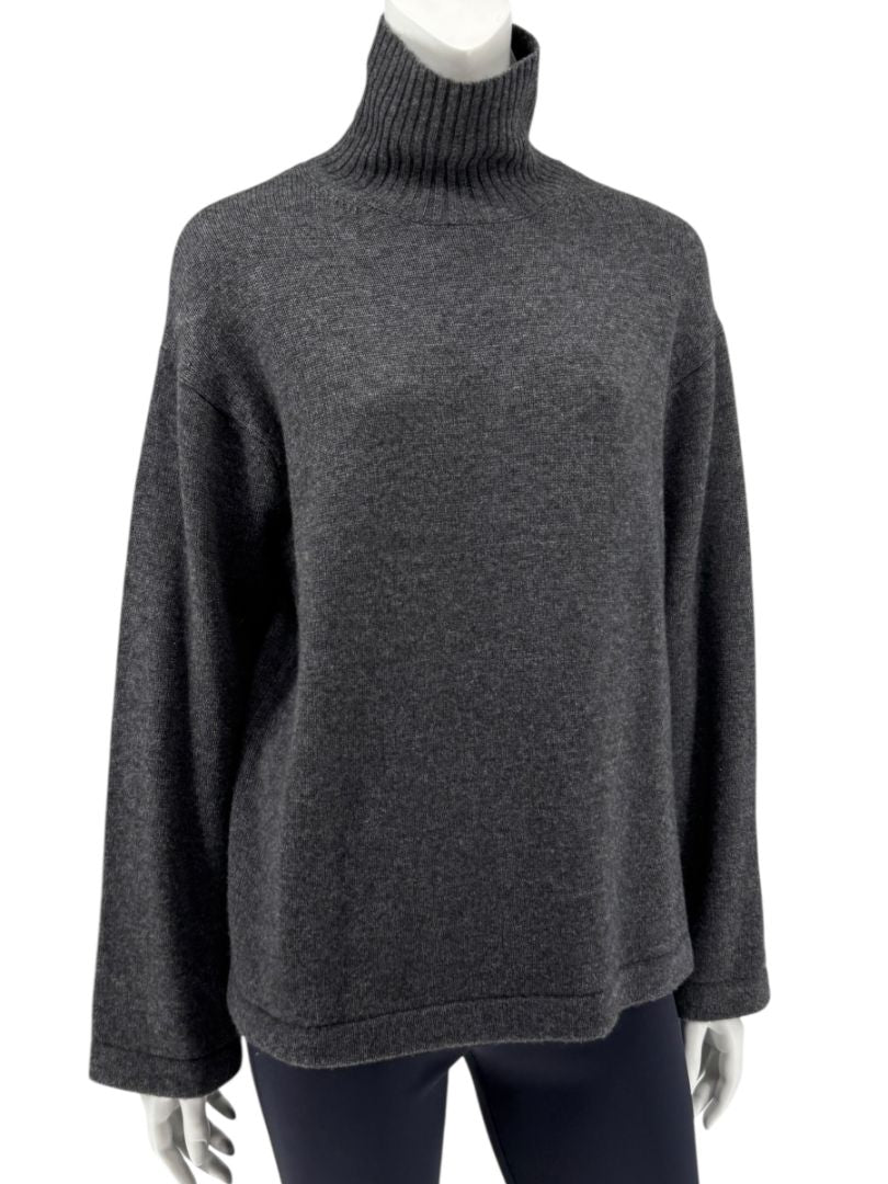 ‘S MaxMara Charcoal Wool-Cashmere Turtleneck Sweater – Size S