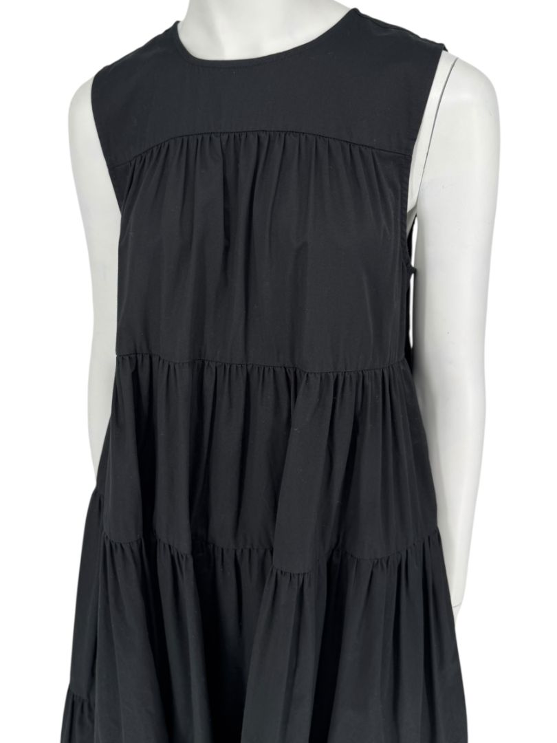 CO Essentials Black Tiered Sleeveless Midi Dress – Size M
