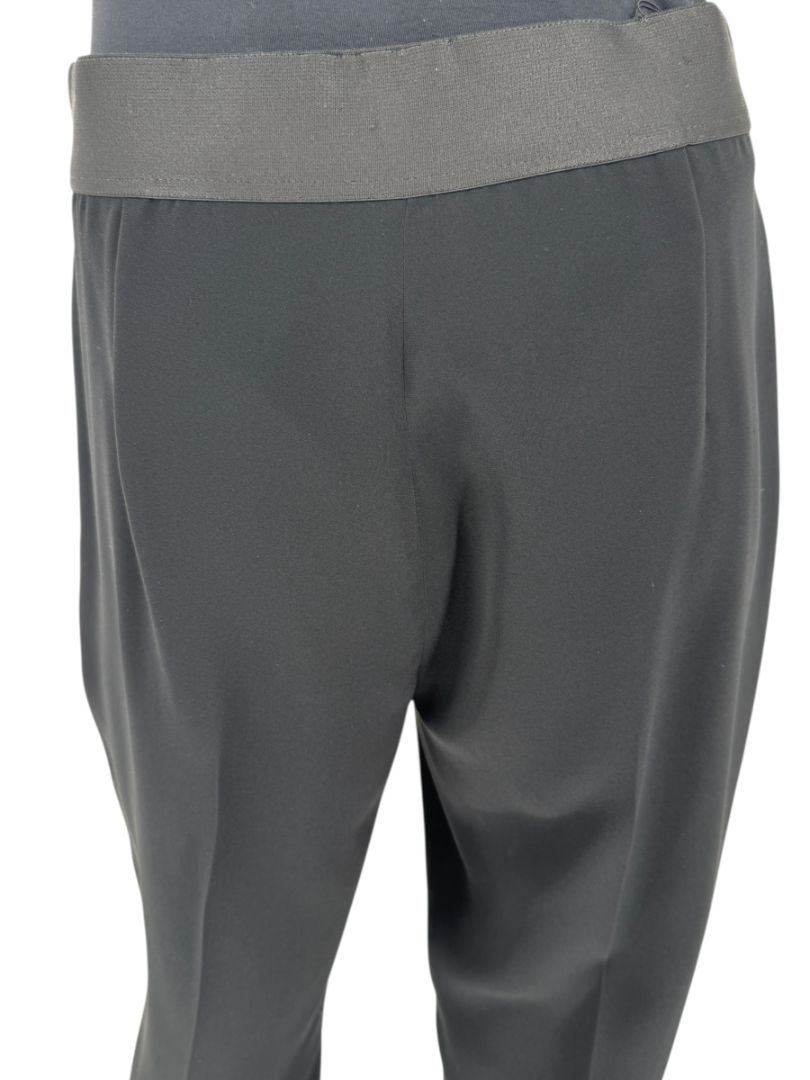 Max Mara Black Tailored Pants with Contrast Waistband – Size 14 (US)