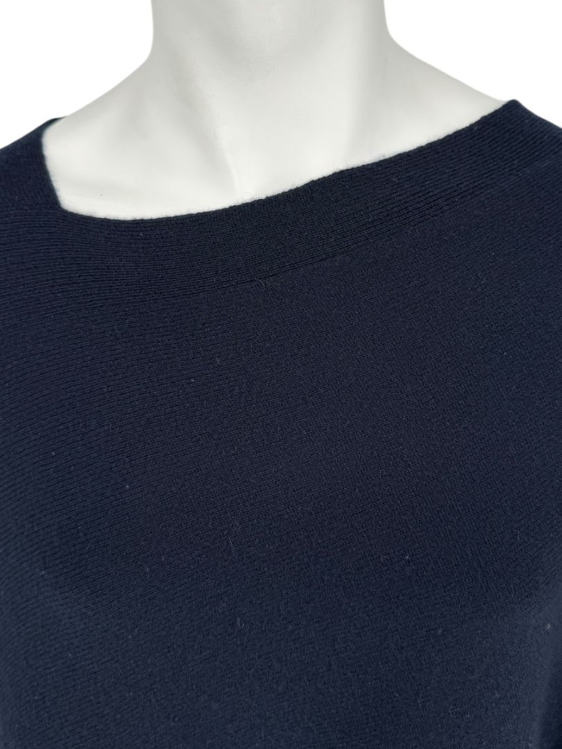 Tomas Maier Navy Blue 100% Cashmere Asymmetric Poncho Sweater – Size 2