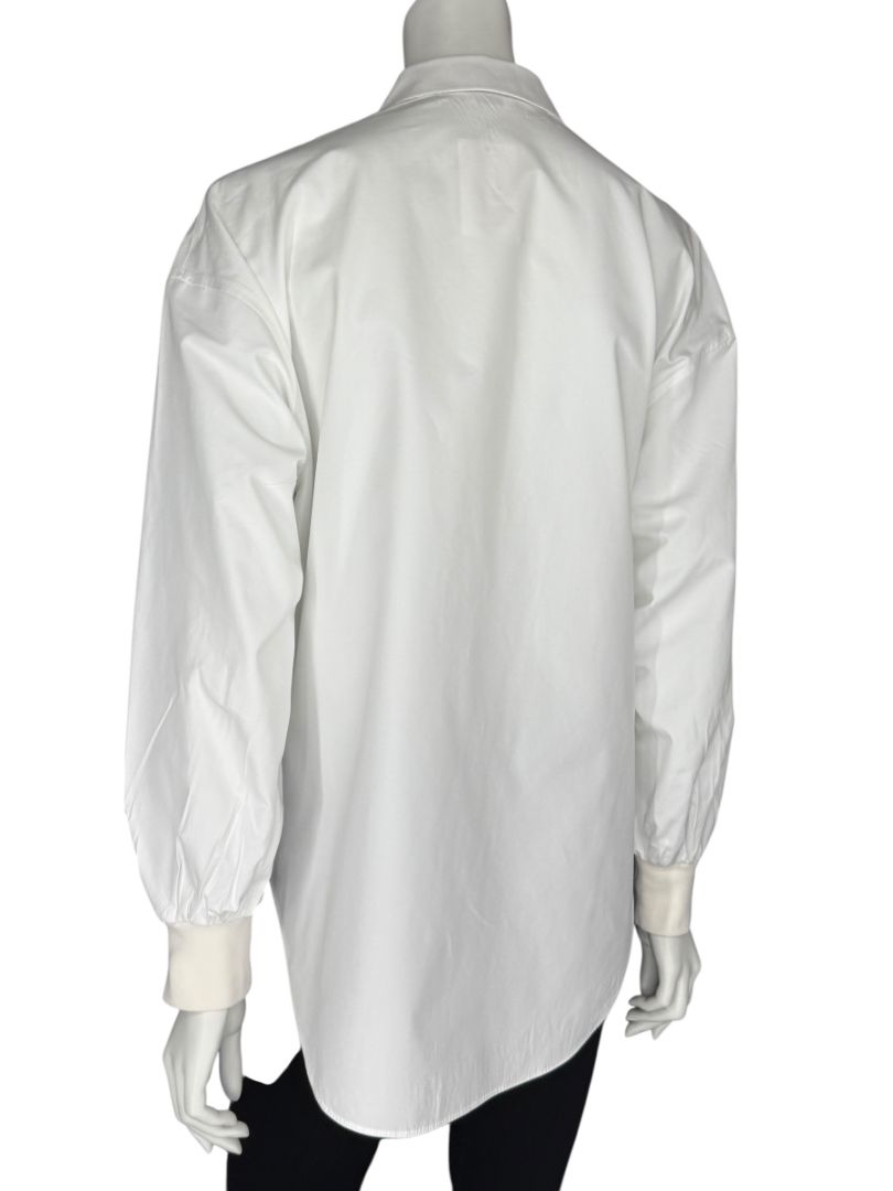 Alexander McQueen White Cotton Shirt with Balloon Sleeves – Size IT 38