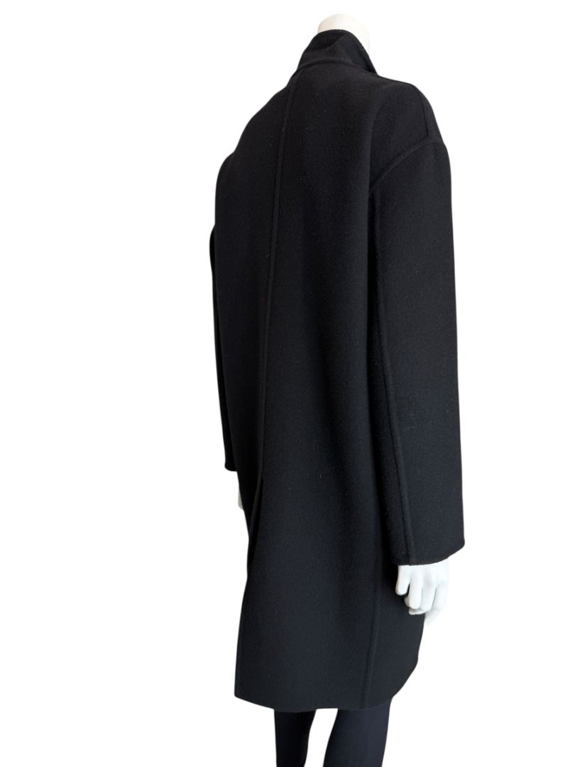 Céline 100% Cashmere Long Black Coat – Size FR 36