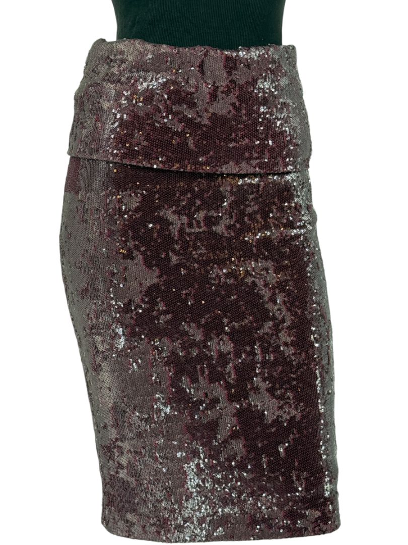 Donna Karan Modern Icons Claret Sequin Pencil Skirt – Size M
