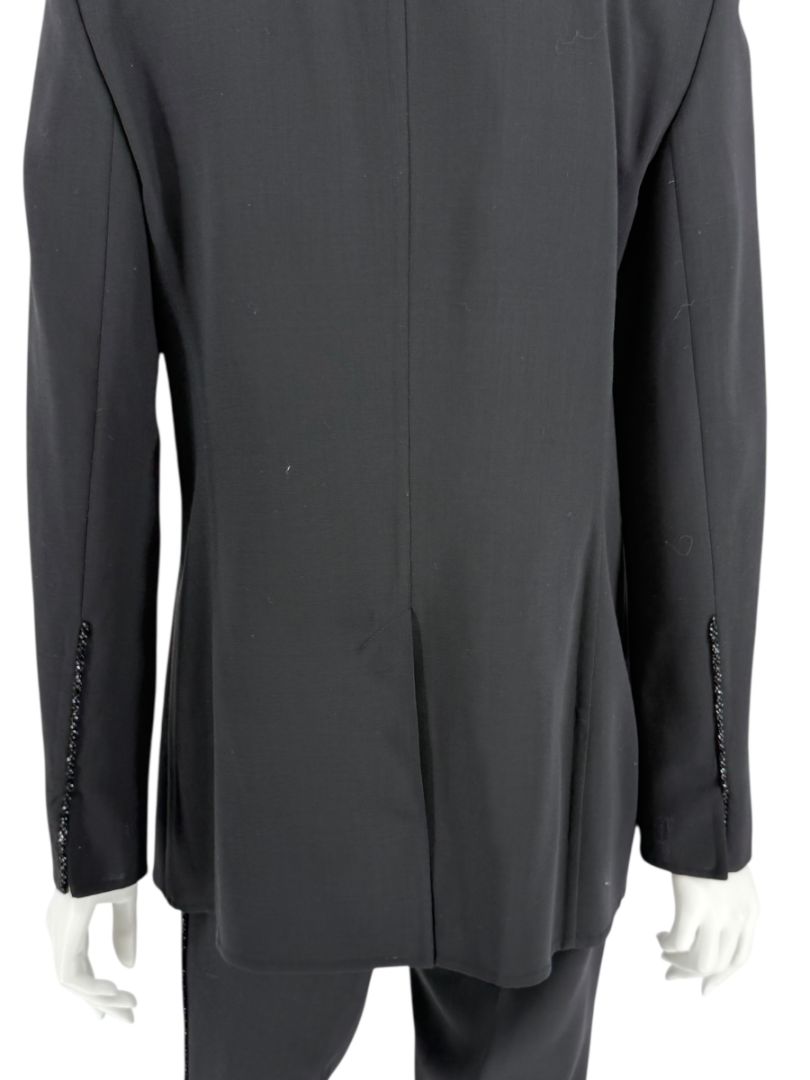 Akris Black Wool Blend Blazer with Sequin Trim - Size US 8