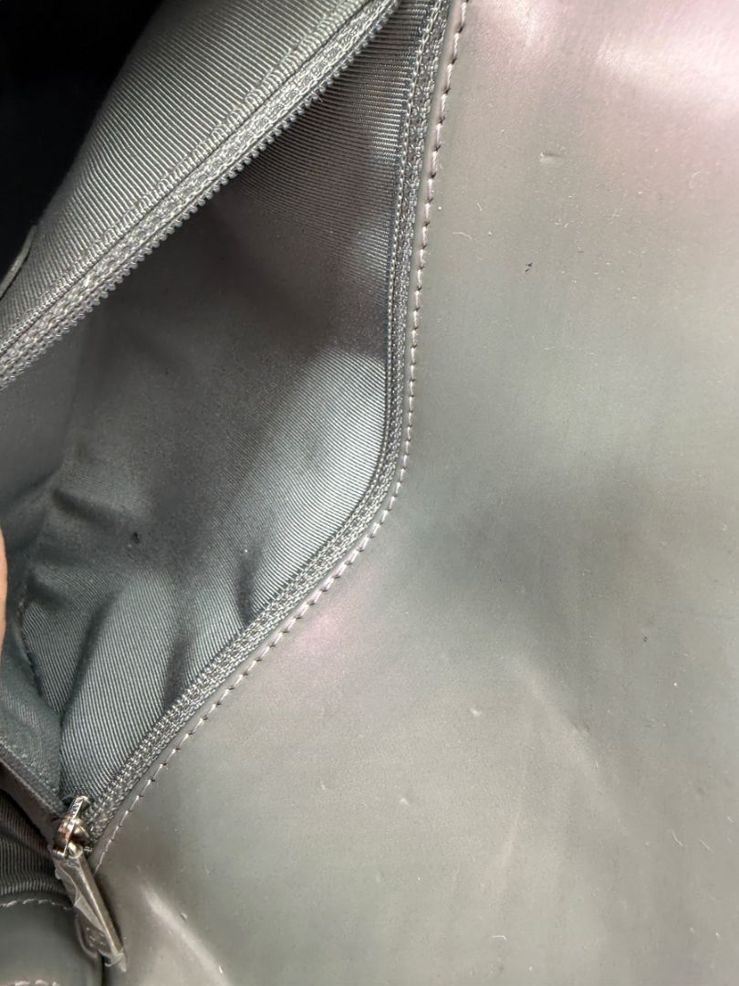 Chanel Lilac Iridescent Patent Calfskin Medium Boy Bag Silver Hardware w/ Box & Card