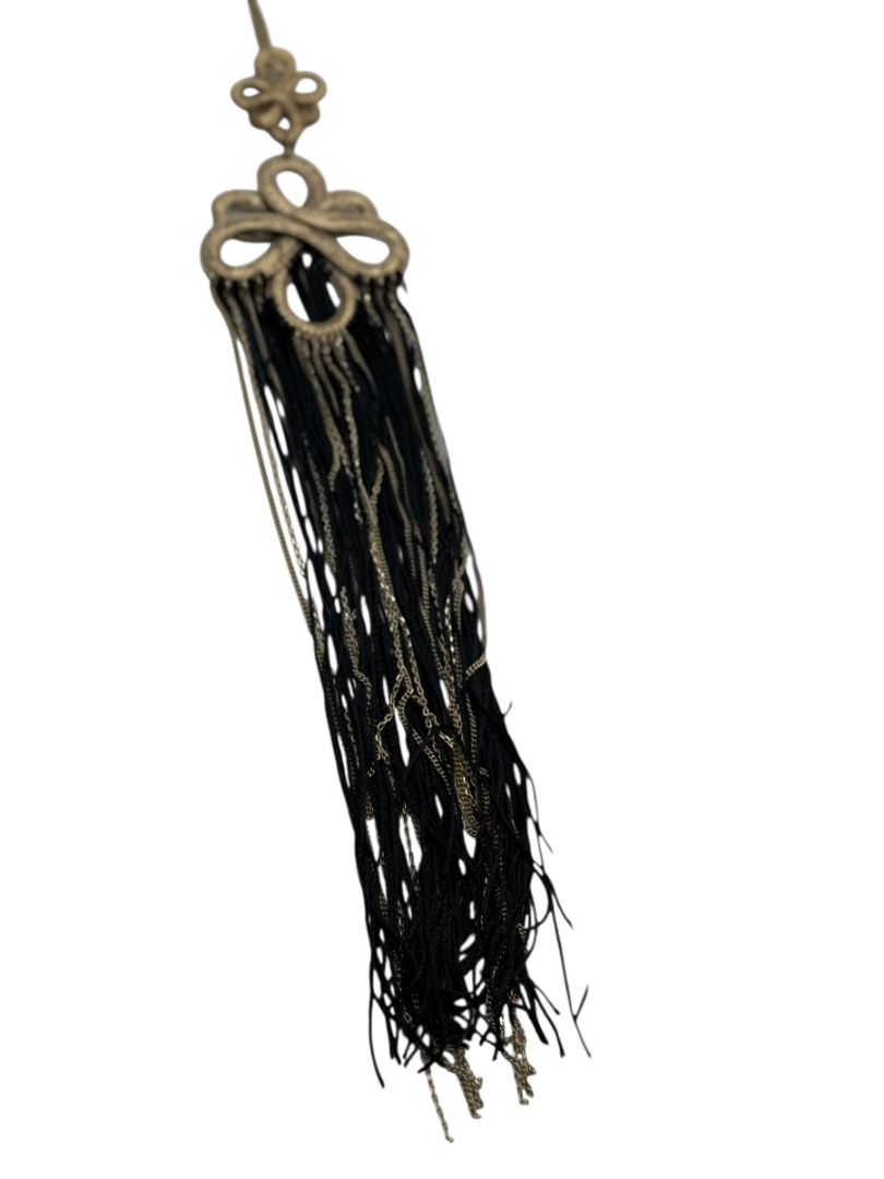 Chanel Paris-Shanghai Métiers d’Art 2010 Gold & Black Silk Tassel Necklace – Signed 10A