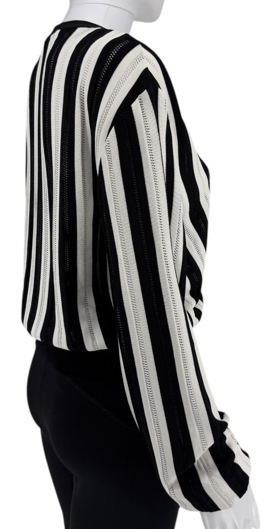 Givenchy Black & White Striped Knit Sweater – Size L
